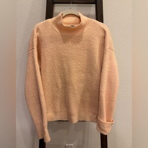 MINKPINK Mock Neck Sweater Ribbed Knit Peach. S. Originally $89